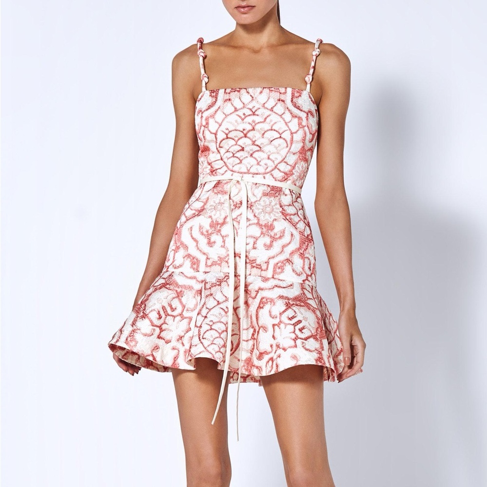 Alexis Red and Cream Zinnia Mini Dress